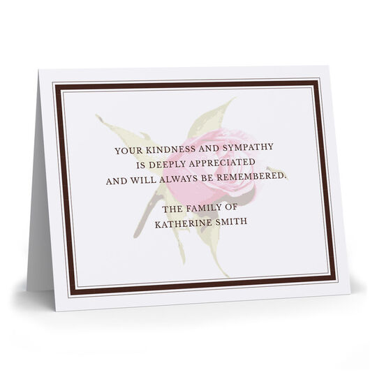 Pink Rose Folded Sympathy Cards